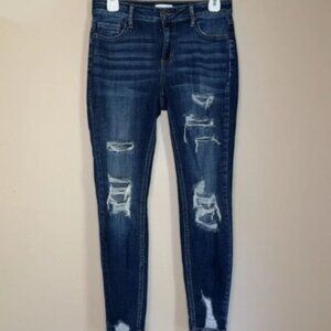 Cello jeans size 5 women’s skinny distressed ripped blue jeans